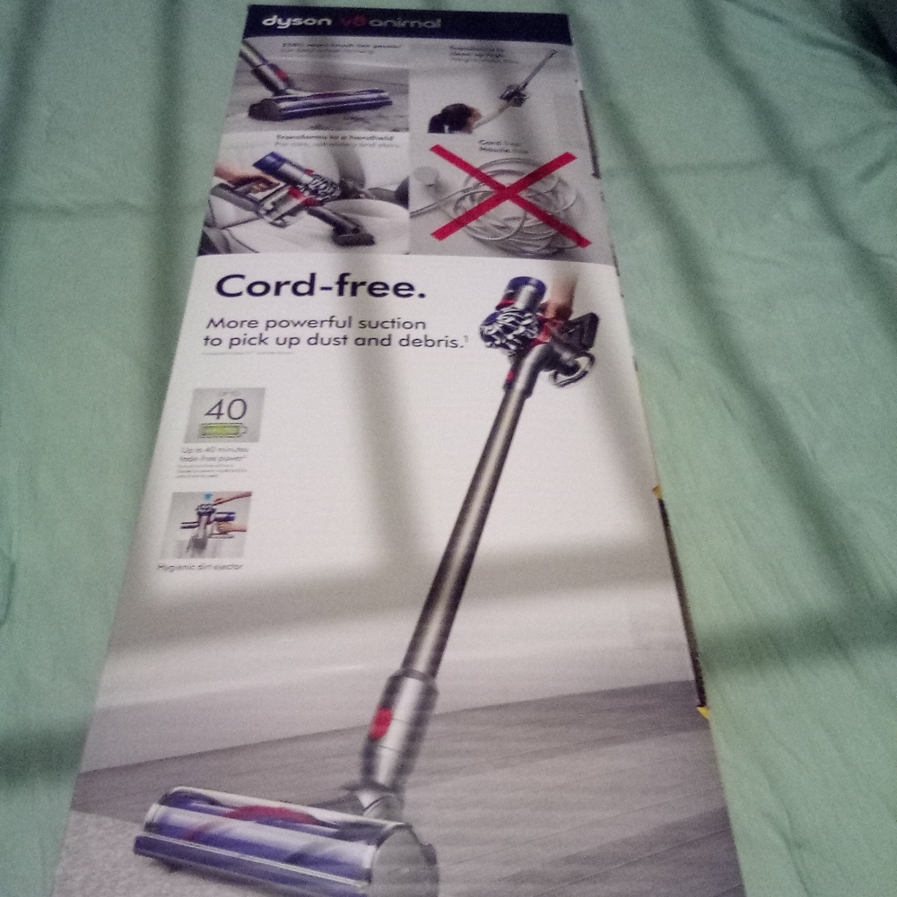 A Dyson V8 animal cordless vacuum